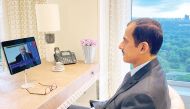 Sheikh Dr. Khalid bin Thani bin Abdullah Al Thani, QIIB Chairman and Managing Director, participating in the Qatar Economic Forum (QEF) from New York.