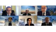 Doha Bank CEO Dr. R. Seetharaman and other officials during the online client event recently. 