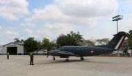 A King Air 350i plane, used for cloud seeding to enhance precipitation as part of the efforts to combat a long-term drought has hit two-thirds of Mexico, is seen before taking off at the Military Air Base No. 10 in Culiacan, in Sinaloa state, Mexico June 