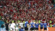 Denmark fans celebrate after the match (REUTERS/Valentyn Ogirenko)