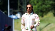 July 3, 2021 Mercedes' Lewis Hamilton arrives at the circuit ahead of practice REUTERS/Leonhard Foeger/File Photo