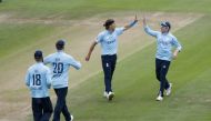 Cricket - Third One Day International - England v Sri Lanka - Bristol County Ground, Bristol, Britain - July 4, 2021 England's Tom Curran celebrates after taking the wicket of Sri Lanka's Binura Fernando Action Images via Reuters/Matthew Childs
