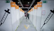 Cabins at a vaccination centre set up in the Erika-Hess ice stadium to fight the coronavirus disease in Berlin, Germany, January 14, 2021. Kay Nietfeld/Pool via REUTERS/File Photo