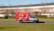 An Ocado delivery van is seen driving in Hatfield, Britain February 26, 2021. Picture taken February 26, 2021. REUTERS/Matthew Childs/File Photo