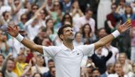 Tennis - Wimbledon - All England Lawn Tennis and Croquet Club, London, Britain - July 11, 2021 Serbia's Novak Djokovic celebrates winning his final match against Italy's Matteo Berrettini REUTERS/Paul Childs
