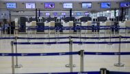 The AirAsia counter is closed as lockdown and travel restrictions are imposed to curb the spread of the coronavirus disease (COVID-19) at Don Muang Airport in Bangkok, Thailand, July 12, 2021. REUTERS/Soe Zeya Tun