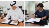 GORD Founding Chairman, Dr. Yousef Alhorr (left), and CEO of CESL, Mahua Acharya, signing the Memorandum of Understanding. 