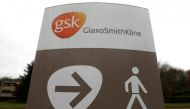 FILE PHOTO:A GlaxoSmithKline (GSK) logo is seen at the GSK research centre in Stevenage, Britain November 26, 2019. REUTERS/Peter Nicholls/File Photo
