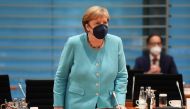 :German Chancellor Angela Merkel attends the weekly cabinet meeting at the Chancellery in Berlin, Germany, July 14, 2021. REUTERS/Annegret Hilse/Pool
