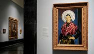 The portrait called La Bolonesa (The Bolognese) painted by Maria Blanchard is seen at El Prado Museum in Madrid, Spain July 21, 2021. Picture taken July 21, 2021. REUTERS/Juan Medina