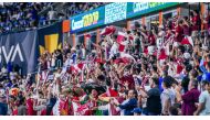 Qatar fans cheer during a Gold Cup match.