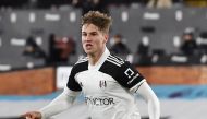 March 19, 2021 Fulham's Joachim Andersen celebrates scoring their first goal Pool via REUTERS/Andy Rain