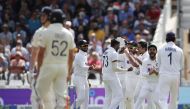 Cricket - First Test - England v India - Trent Bridge, Nottingham, Britain - August 4, 2021 India's Mohammed Siraj celebrates taking the wicket of England's Zak Crawley with teammates Action Images via Reuters/Paul Childs
Cricket - First Test - England v