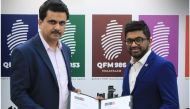 Thusitha Wickramasinghe, the Country Manager of SriLankan Airlines Qatar and Anvar Hussain, CEO of QFM Radio Network 