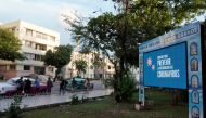 A screen displays images concerning the spread of the coronavirus disease (COVID-19), in Havana, Cuba, August 9, 2021. Photo taken on August 9, 2021. REUTERS/Alexandre Meneghini
