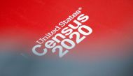 Census signage is seen at an event in Queens, New York City, U.S., February 22, 2020. REUTERS/Andrew Kelly/File Photo
