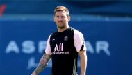 August 13, 2021 Paris St Germain's Lionel Messi during training REUTERS/Pascal Rossignol