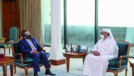 Minister of Commerce & Industry and Acting Minister of Finance H E Ali bin Ahmed Al Kuwari (right) during his meeting with Malaysian Minister of Rural Development H E Datuk Dr. Abdul Latiff Ahmad, in Doha, yesterday. 