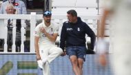 Cricket - Second Test - England v India - Lord's Cricket Ground, London, Britain - August 16, 2021 England's Mark Wood sits on the sidelines after sustaining an injury Action Images via Reuters/Paul Childs
