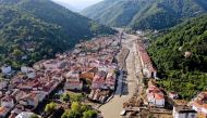 An aerial view of Bozkurt after the area was hit by flash floods that swept through towns in the Turkish Black Sea region, in Kastamonu province, Turkey, August 14, 2021. Picture taken with a drone. REUTERS/Mehmet Emin Caliskan 