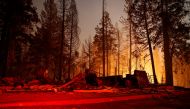 Burnt debris is seen in Grizzly Flats, California, U.S. in the aftermath of Caldor Fire, August 17, 2021. REUTERS/Fred Greaves
