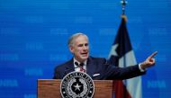 Texas Governor Greg Abbott speaks at the annual National Rifle Association (NRA) convention in Dallas, Texas, U.S., May 4, 2018. REUTERS/Lucas Jackson/File Photo


