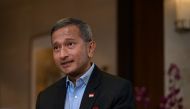 Singapore's Foreign Minister Vivian Balakrishnan speaks during in an interview at the Ministry of Foreign Affairs in Singapore August 20, 2021. REUTERS/Caroline Chia
