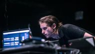Tom Kitney, Head of Production at Black Box Live, takes part in a rehearsal of 'The Girl Who Jumped Off The Hollywood Sign' at the Bakehouse Theatre in Adelaide, Australia August 11, 2021. Picture taken August 11, 2021. Courtesy of Rehearsal of ‘The Girl 
