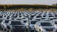 Chevrolet Equinox SUVs are parked awaiting shipment next to the General Motors Co (GM) CAMI assembly plant in Ingersoll, Ontario, Canada October 13, 2017. REUTERS/Chris Helgren/File Photo
