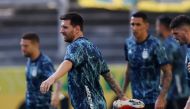 Soccer Football - World Cup - South American Qualifiers - Brazil v Argentina - Arena Corinthians, Sao Paulo, Brazil - September 5, 2021 Argentina's Lionel Messi during the warm up before the match REUTERS/Amanda Perobelli
