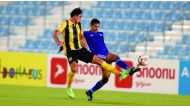 Qatar SC's Sebastian Soria vies for the ball against an Al Khor player during their Ooredoo Cup Round 1 match played at  Al Wakrah Stadium, yesterday.