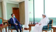 H E Ali bin Ahmed Al Kuwari, Minister of Commerce and Industry and Acting Minister of Finance, during a meeting with H E Luigi Di Maio, Italian Minister of Foreign Affairs and International Cooperation.