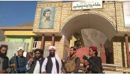 A view of a gate of the provincial governor's office in Panjshir, in this picture uploaded to social media on September 6, 2021. Social media handout/via Reuters