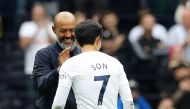 August 29, 2021 Tottenham Hotspur's Son Heung-min and manager Nuno Espirito Santo after the match REUTERS/David Klein