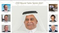 H E Abdullah bin Hamad Al-Attiyah, Chairman of the Board of Trustees at the Al-Attiyah Foundation with other officials and experts during the CEO Round Table series. 