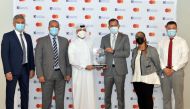 Officials from Mastercard and Doha Bank during the recognition ceremony in Doha, recently. 