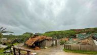 Damaged buildings and debris are seen after Typhoon Chanthu passed through Sabtang, Batanes, Philippines, in this September 12, 2021 image obtained via social media. Dennis Ballesteros Valdez via Reuters 