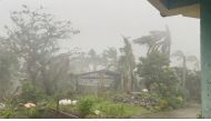 Trees sway amid strong winds and rain as Typhoon Chanthu passes through Sabtang, Batanes, Philippines, in this September 11, 2021 still image from video obtained via social media. Video taken September 11, 2021. DENNIS BALLESTEROS VALDEZ via REUTERS