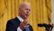 U.S. President Joe Biden delivers remarks in honor of labor unions in the East Room at the White House in Washington, U.S., September 8, 2021. REUTERS/Kevin Lamarque
