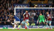 Soccer Football - Premier League - Everton v Burnley - Goodison Park, Liverpool, Britain - September 13, 2021 Everton's Andros Townsend scores their second goal Action Images via Reuters/Carl Recine