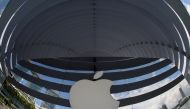 A logo of Apple is seen outside at the upcoming Apple Marina Bay Sands store in Singapore, September 8, 2020. REUTERS/Edgar Su/File Photo