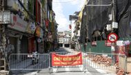 A barrier is pictured in a quarantine area amid the coronavirus disease (COVID-19) in Hanoi, Vietnam, September 6, 2021.REUTERS/Stringer/File Photo