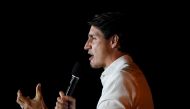 Canada's Liberal Prime Minister Justin Trudeau speaks at an election campaign stop on the last campaign day before the election, in Burnaby, British Columbia, Canada September 19, 2021. Reuters/Carlos Osorio