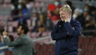FC Barcelona coach Ronald Koeman reacts REUTERS/Albert Gea