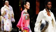 Models present creations from the Fendi Spring/Summer 2022 collection during Milan Fashion Week in Milan, Italy, September 22, 2021. REUTERS/Alessandro Garofalo
