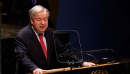 United Nations Secretary-General Antonio Guterres speaks at a high-level meeting to commemorate the twentieth anniversary of the adoption of the Durban Declaration and Programme of Action: 