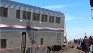 A derailed Amtrak train is seen near Havre, Montana, U.S. September 25, 2021. Courtesy of Jacob Cordeiro / Social Media via Reuters