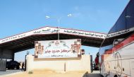 A bus waits at Jaber border crossing with Syria, near Mafraq, Jordan, September 29, 2021.REUTERS/Alaa Al Sukhni
