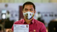 Philippine senator and newly retired boxing icon Manny Pacquiao files his certificate of candidacy to join the presidential race, at Sofitel Harbor Garden Tent, in Pasay City, Metro Manila, Philippines, October 1, 2021. Jam Sta Rosa/Pool via REUTERS
