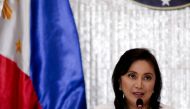 Philippines Vice President Maria Leonor Robredo speaks during a meeting with a drug war task force after President Rodrigo Duterte appointed her as its co-head, in Quezon City, Metro Manila, Philippines, November 8, 2019. REUTERS/Eloisa Lopez/File Photo